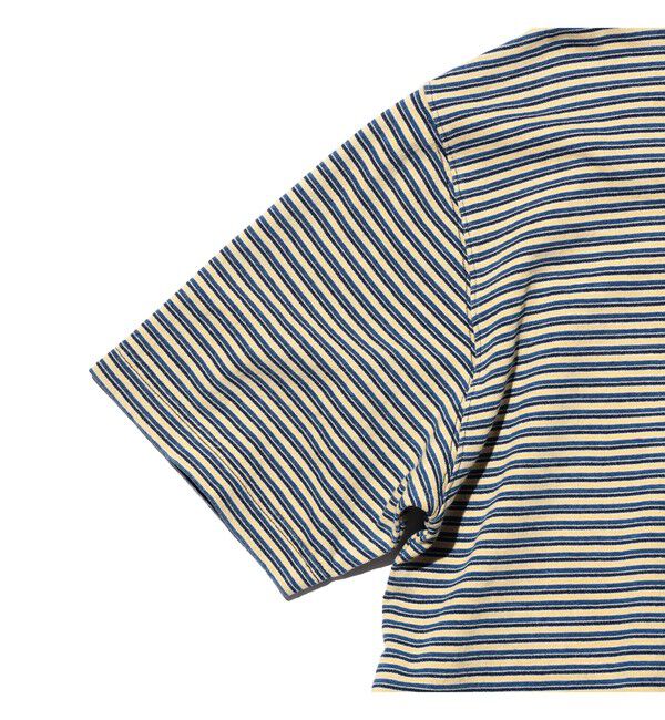 BEAMS PLUS「BEAMS PLUS｜Pocket Tee Indigo Stripe｜ポケットT｜大人カジュアル」|Tシャツ・カットソー|