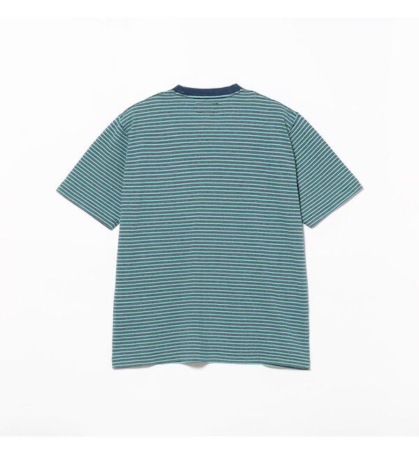 BEAMS PLUS「BEAMS PLUS｜Pocket Tee Indigo Stripe｜ポケットT｜大人カジュアル」|Tシャツ・カットソー|