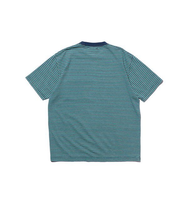 BEAMS PLUS「BEAMS PLUS｜Pocket Tee Indigo Stripe｜ポケットT｜大人カジュアル」|Tシャツ・カットソー|