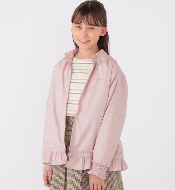SHIPS KIDS「SHIPS KIDS:140～150cm / 〈撥水〉 フリル パーカー」|その他|ピンク