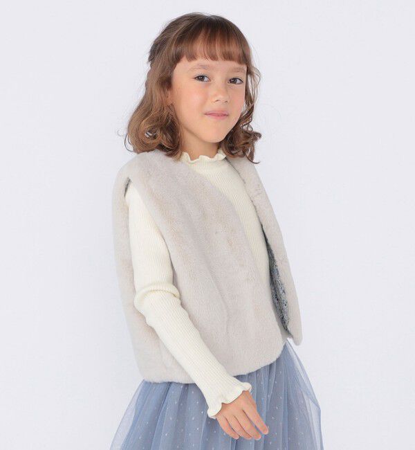 SHIPS KIDS「SHIPS KIDS:100～140cm / フェイクファー リバティ ベスト」|ダウンベスト・ベスト|