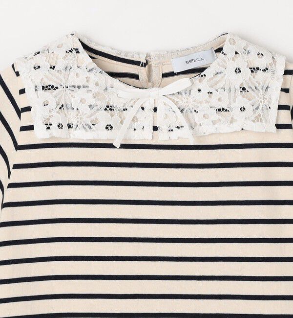 SHIPS any「SHIPS any: レース カラー リボン 半袖 Tシャツ ワンピース <KIDS>」|ワンピース|
