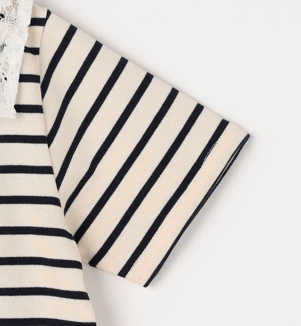 SHIPS any「SHIPS any: レース カラー リボン 半袖 Tシャツ ワンピース <KIDS>」|ワンピース|