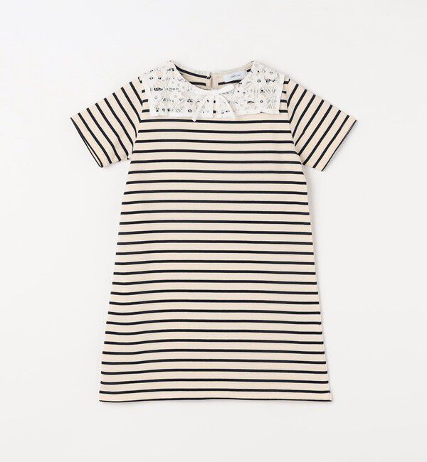 SHIPS any「SHIPS any: レース カラー リボン 半袖 Tシャツ ワンピース <KIDS>」|ワンピース|