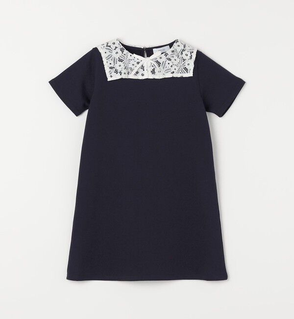 SHIPS any「SHIPS any: レース カラー リボン 半袖 Tシャツ ワンピース <KIDS>」|ワンピース|