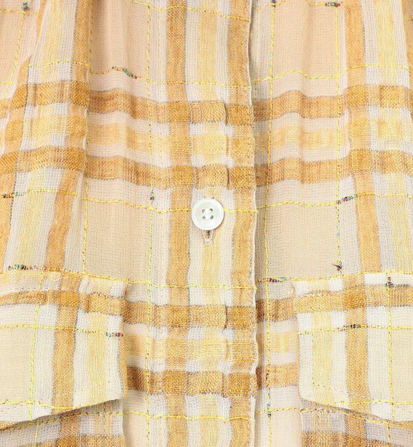 Ballsey「シアープラッド フレンチロングシャツブラウス」|ワンピース|