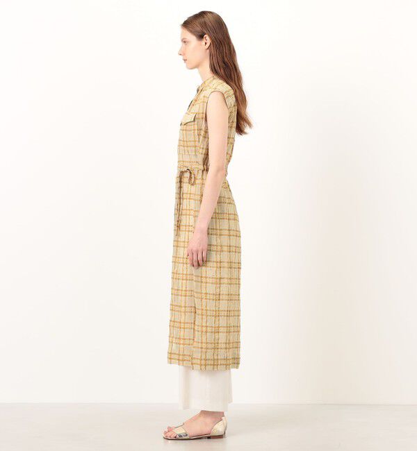 Ballsey「シアープラッド フレンチロングシャツブラウス」|ワンピース|