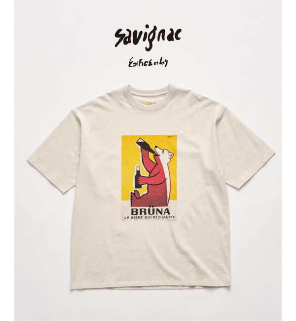 417 EDIFICE「追加｜SAVIGNAC&times;417 グラフィックTシャツ」|Tシャツ・カットソー|ナチュラル A