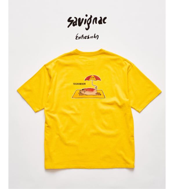 417 EDIFICE「追加｜SAVIGNAC&times;417 グラフィックTシャツ」|Tシャツ・カットソー|イエロー