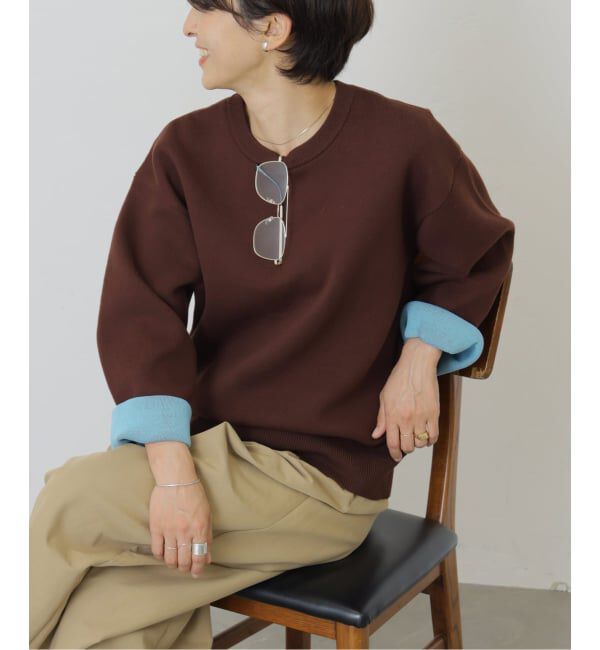 JOURNAL STANDARD relume「《WEB限定追加予約 / 新色》ダブルニットコントラストプルオーバー」|ニット・セーター|ブラウン