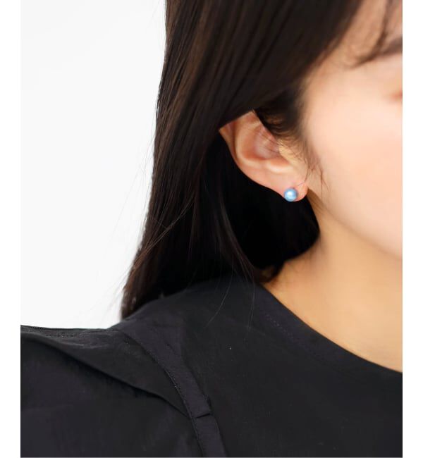 Lilas by Spick&Span「インディゴパール1粒ピンピアス K10(両耳)」|ピアス|