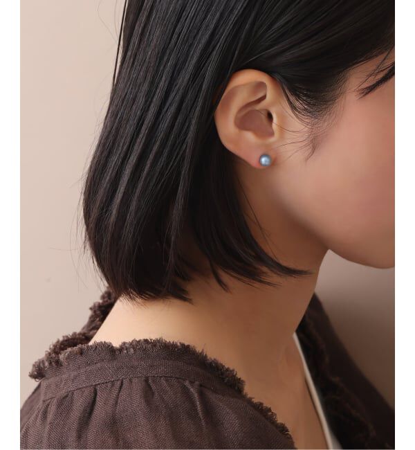 Lilas by Spick&Span「インディゴパール1粒ピンピアス K10(両耳)」|ピアス|