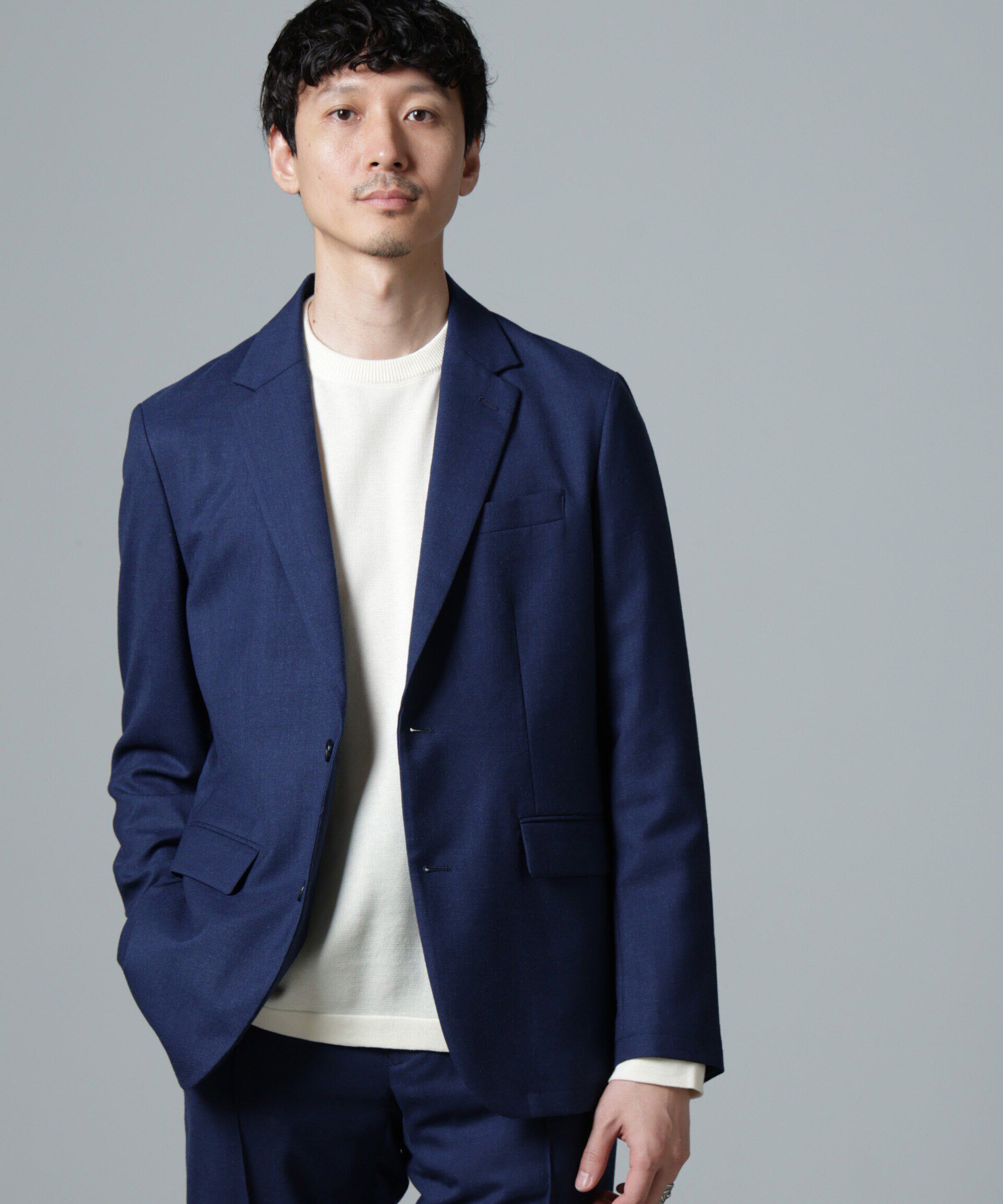 nano･universe「｢N JACKET PREMIUM｣RENU(R)ｳｰﾙ混洗えるｻｷｿﾆｰｼﾞｬｹｯﾄ(ｾｯﾄｱｯ 」|スーツ|ブルー