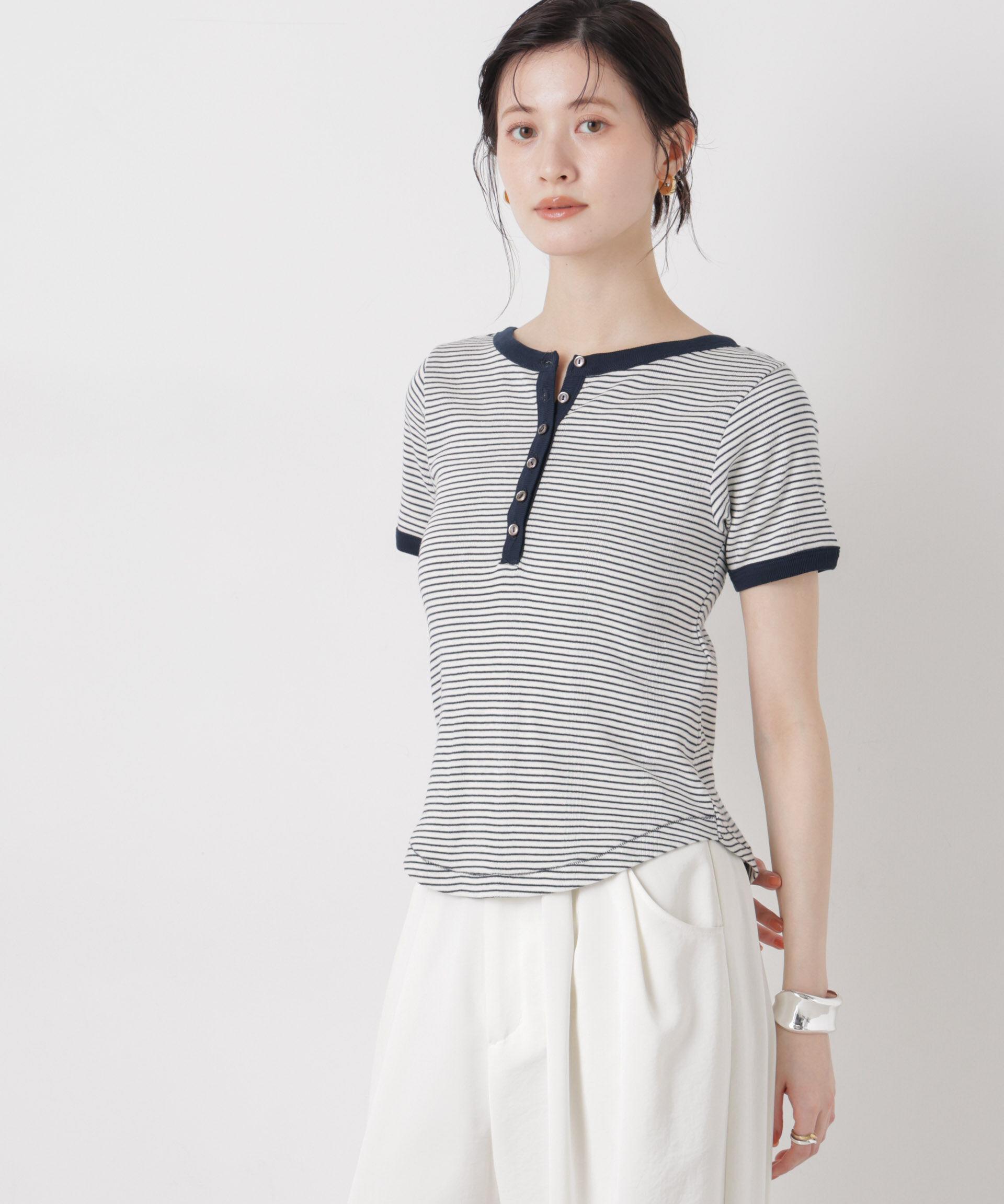 NANO universe「 Robert P. Miller/Prib Henly S/S tee」|Tシャツ・カットソー|ネイビー