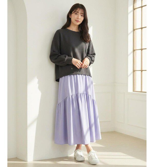 ANY SIS「【洗える・2SET】ダンボール プルオーバー&times;ギャザー スカート」|スーツ|