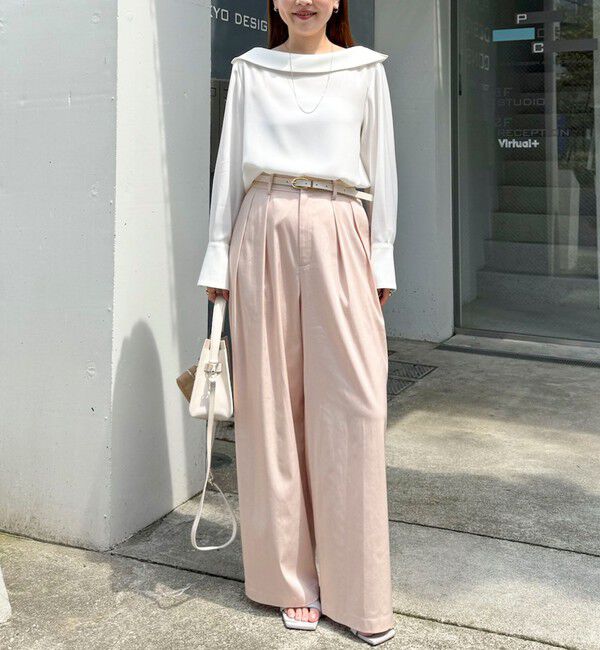 NOLLEY'S sophi「《セットアップ対応》ウォッシャブルバイオツイルタックワイドパンツ」|その他|