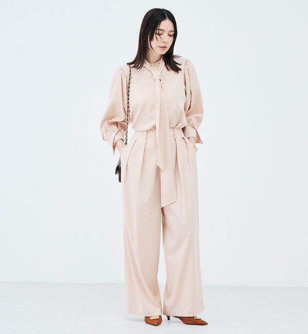 NOLLEY'S sophi「《セットアップ対応》ウォッシャブルバイオツイルタックワイドパンツ」|その他|