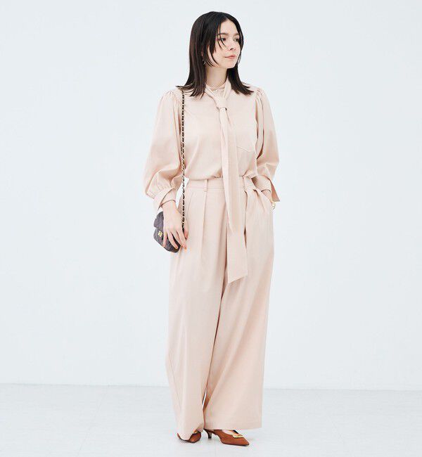 NOLLEY'S sophi「《セットアップ対応》ウォッシャブルバイオツイルタックワイドパンツ」|その他|