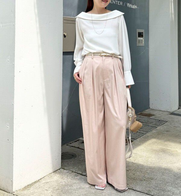 NOLLEY'S sophi「《セットアップ対応》ウォッシャブルバイオツイルタックワイドパンツ」|その他|