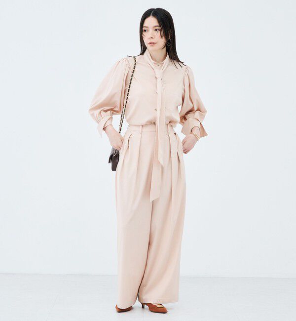 NOLLEY'S sophi「《セットアップ対応》ウォッシャブルバイオツイルタックワイドパンツ」|その他|