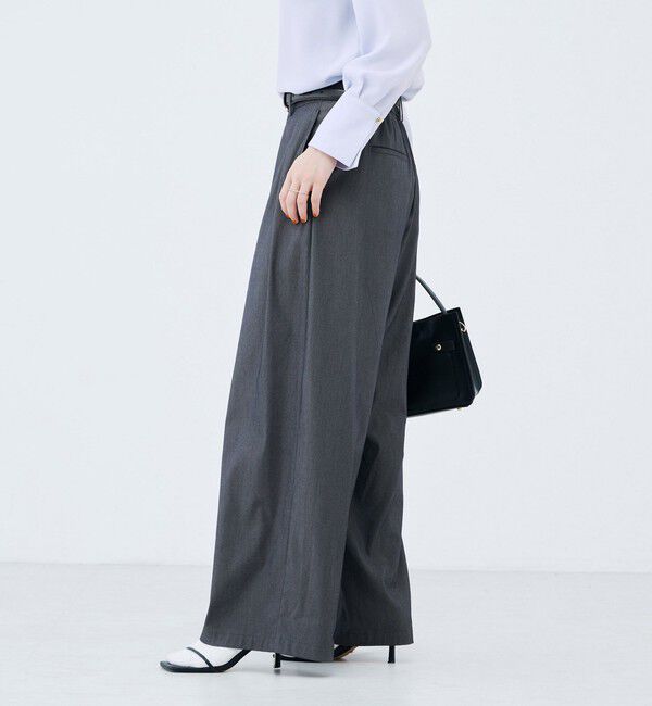 NOLLEY'S sophi「《セットアップ対応》ウォッシャブルバイオツイルタックワイドパンツ」|その他|