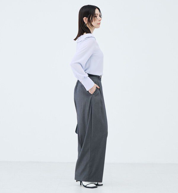 NOLLEY'S sophi「《セットアップ対応》ウォッシャブルバイオツイルタックワイドパンツ」|その他|