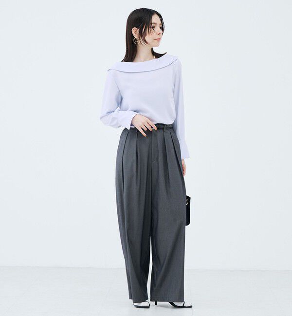 NOLLEY'S sophi「《セットアップ対応》ウォッシャブルバイオツイルタックワイドパンツ」|その他|