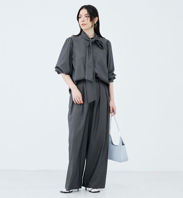 NOLLEY'S sophi「《セットアップ対応》ウォッシャブルバイオツイルボウタイブラウス」|シャツ・ブラウス|