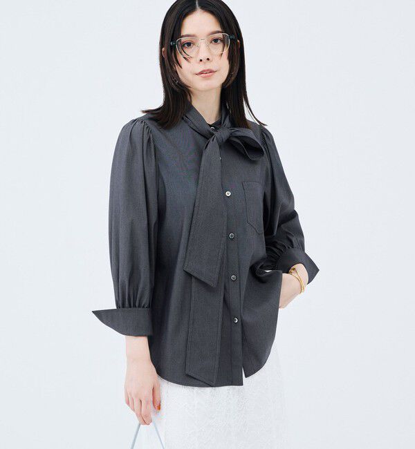 NOLLEY'S sophi「《セットアップ対応》ウォッシャブルバイオツイルボウタイブラウス」|シャツ・ブラウス|