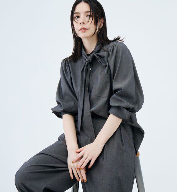 NOLLEY'S sophi「《セットアップ対応》ウォッシャブルバイオツイルボウタイブラウス」|シャツ・ブラウス|