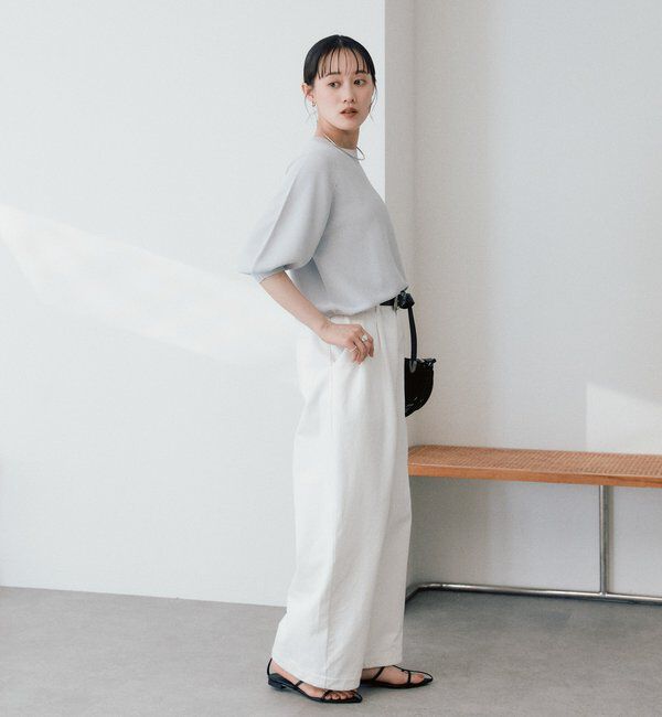 「【A・MONN】【ウエストゴム】ホワイトデニムパンツ」|デニム|