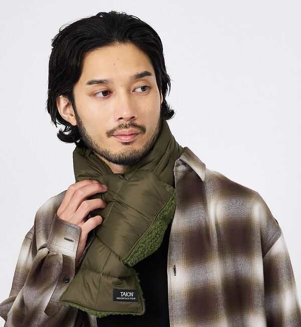 ABAHOUSE「【TAION / タイオン】MOUNTAIN リバーシブル ダウンボアマフラー」|マフラー|