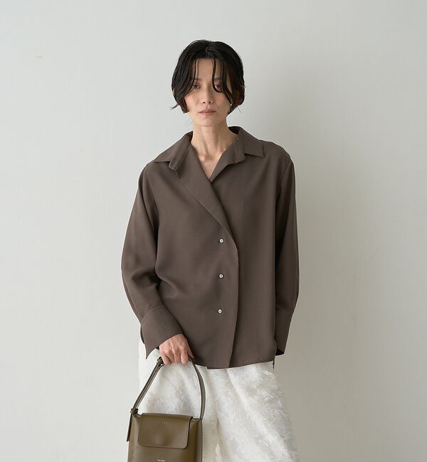 qualite「ドレープレギュラーシャツ」|シャツ・ブラウス|