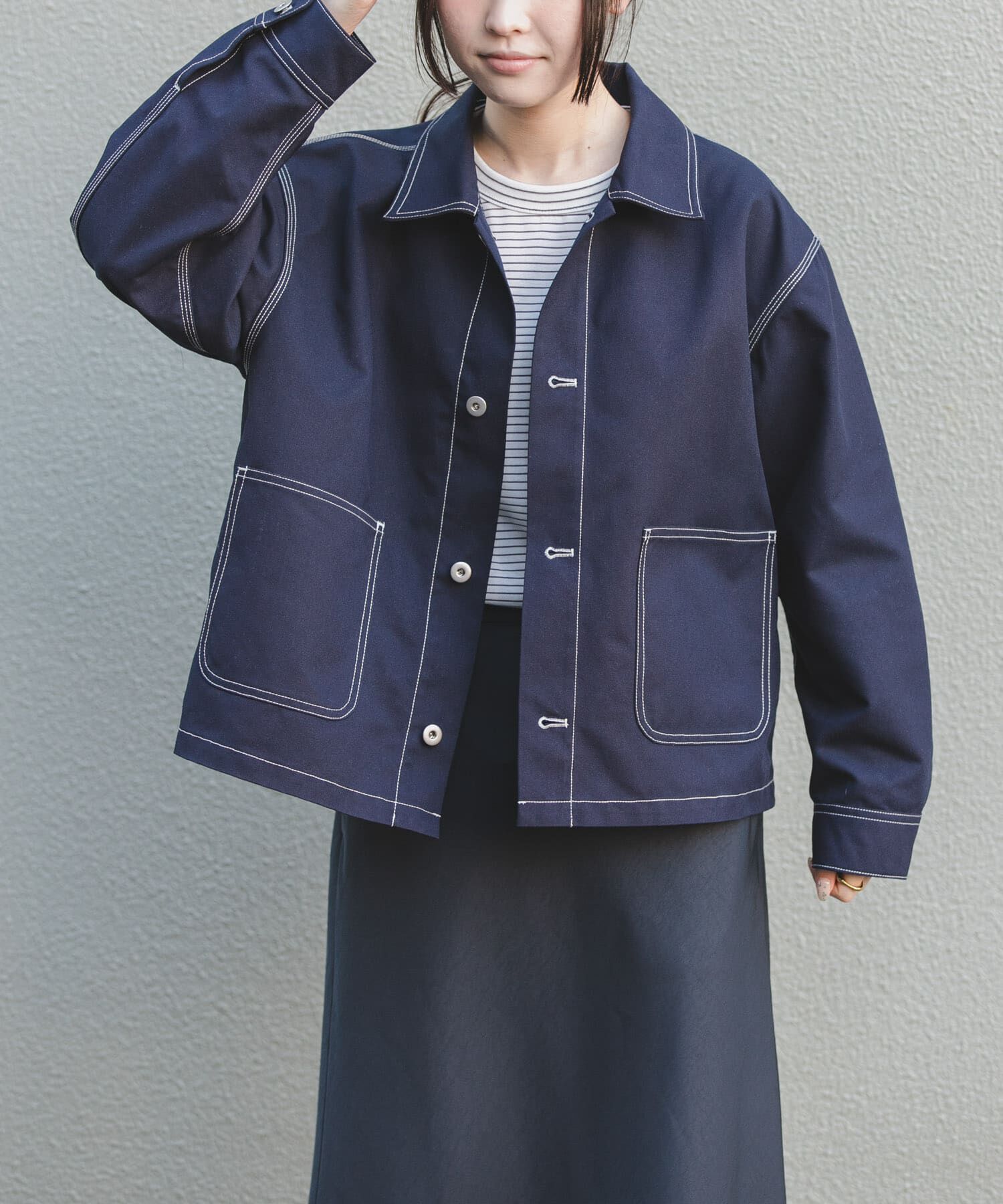 URBAN RESEARCH DOORS「FORK&SPOON　PEダックジャケット」|その他|ネイビー