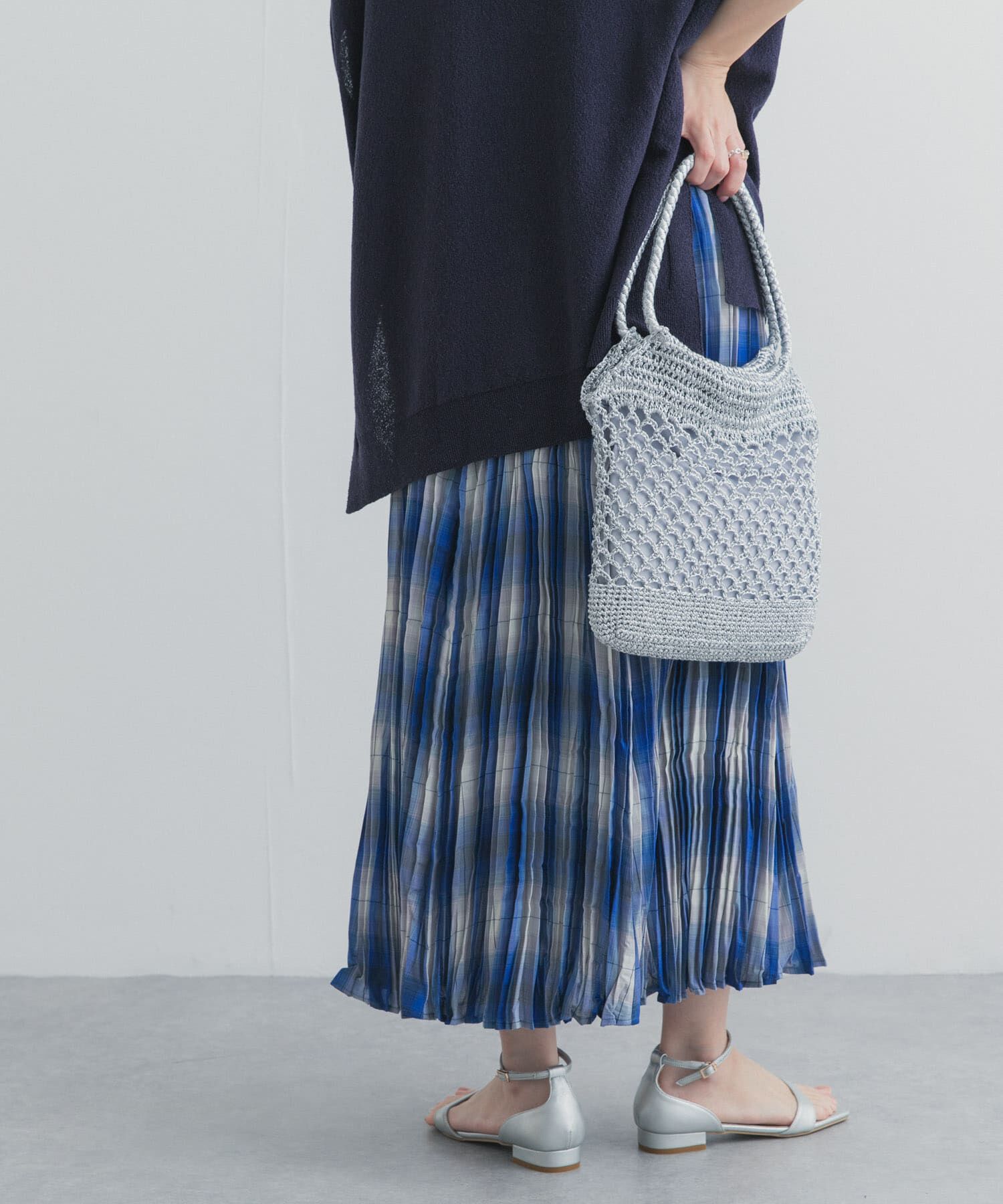 URBAN RESEARCH DOORS「ワッシャープリーツチェックスカート」|スカート|