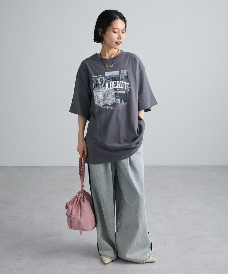 Green Parks「レースドッキングオーバーサイズロゴTシャツ」|Tシャツ・カットソー|