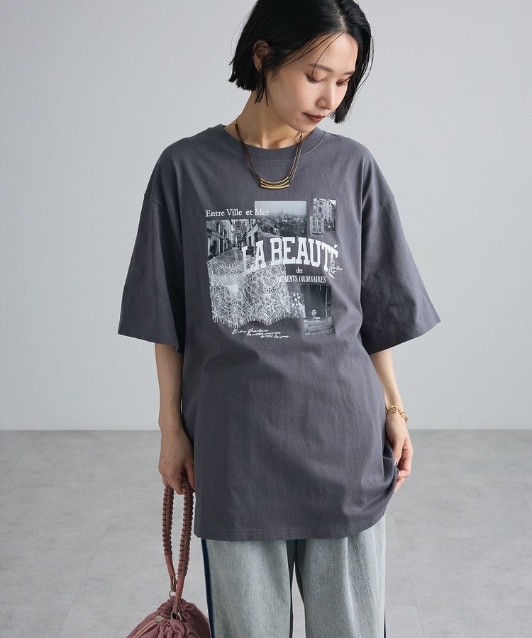 Green Parks「レースドッキングオーバーサイズロゴTシャツ」|Tシャツ・カットソー|