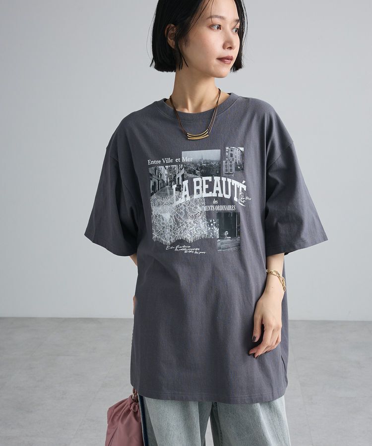 Green Parks「レースドッキングオーバーサイズロゴTシャツ」|Tシャツ・カットソー|