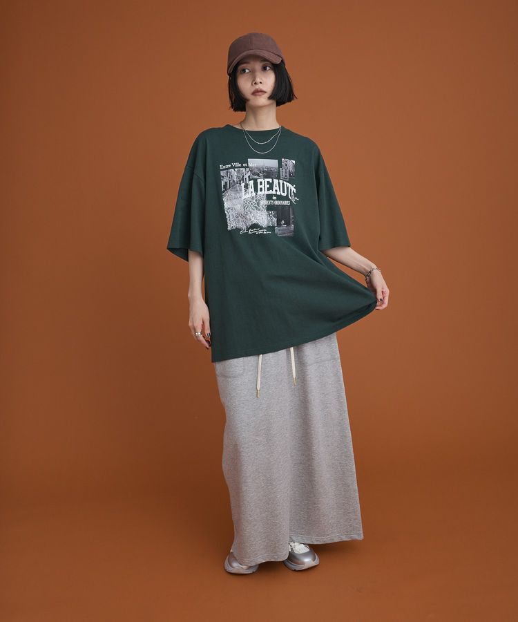 Green Parks「レースドッキングオーバーサイズロゴTシャツ」|Tシャツ・カットソー|