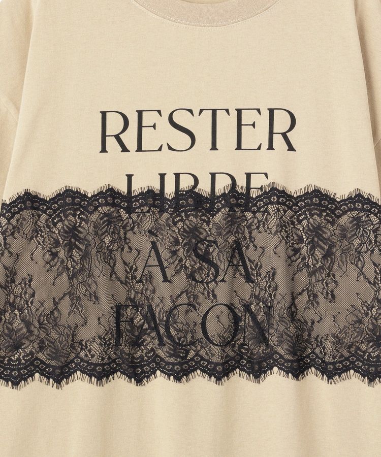 Green Parks「レースドッキングオーバーサイズロゴTシャツ」|Tシャツ・カットソー|