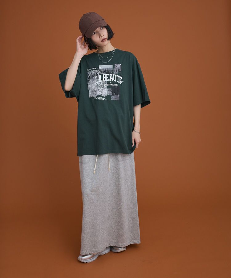 Green Parks「レースドッキングオーバーサイズロゴTシャツ」|Tシャツ・カットソー|