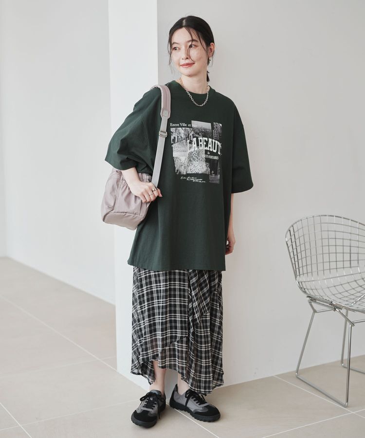 Green Parks「レースドッキングオーバーサイズロゴTシャツ」|Tシャツ・カットソー|