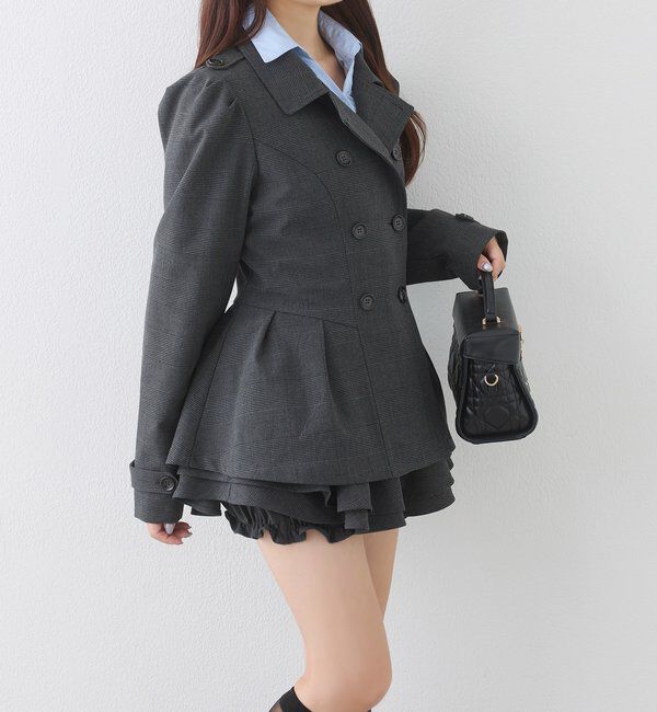 「【Premium order】くびれ爆誕ペプラムジャケット/セットアップ可能」|ダウンベスト・ベスト|