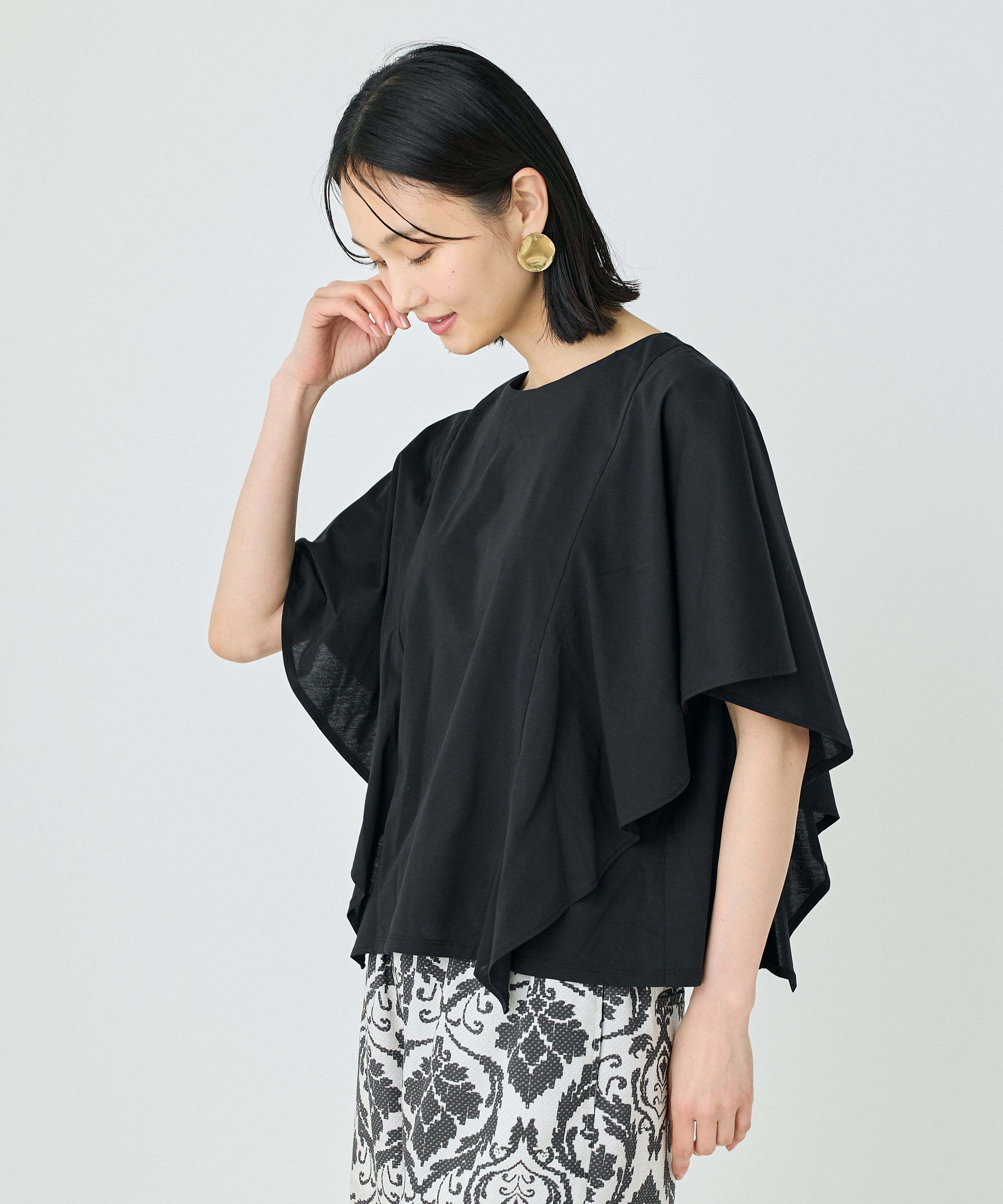 7-IDconcept.「フレアースリーブカットプルオーバー」|Tシャツ・カットソー|ブラック