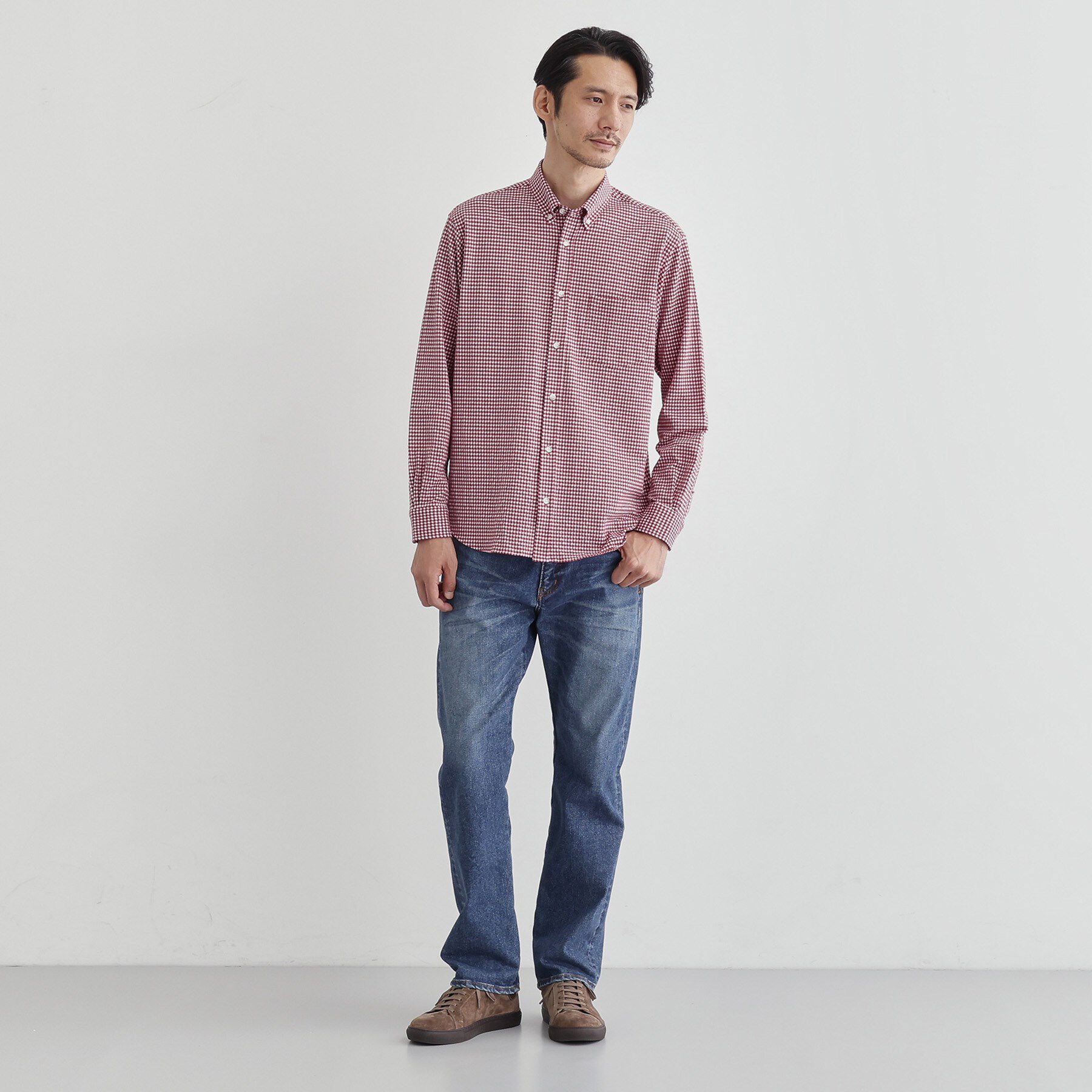 TAKEO KIKUCHI「【抗菌防臭/シーズンレス】シアサッカーギンガムチェック ストレッチシャツ」|シャツ・ブラウス|