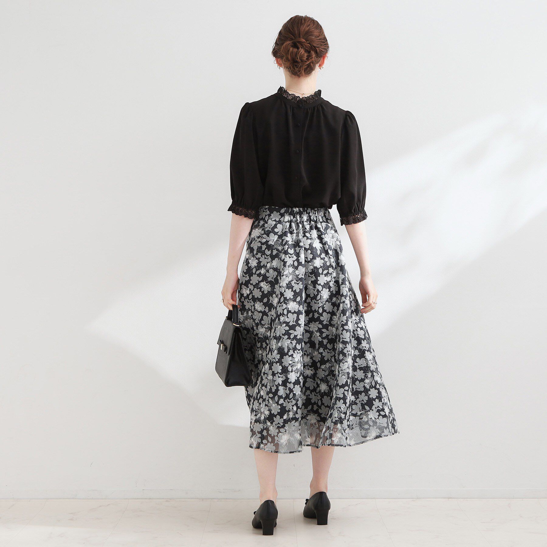 Couture broach「【大人上品・前後2WAY】エンブロレース 5分袖ブラウス【洗濯機可】」|シャツ・ブラウス|