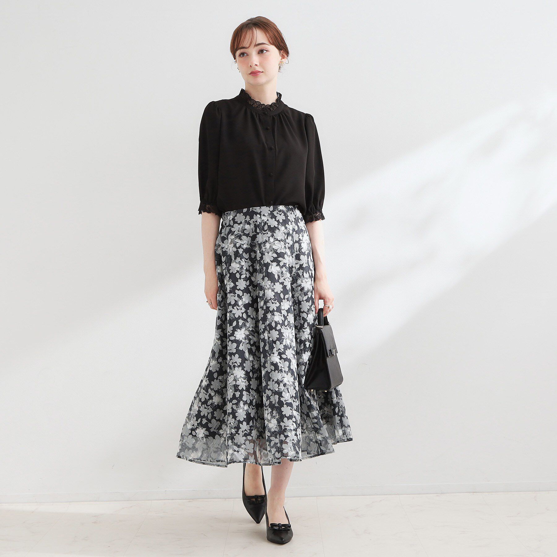 Couture broach「【大人上品・前後2WAY】エンブロレース 5分袖ブラウス【洗濯機可】」|シャツ・ブラウス|