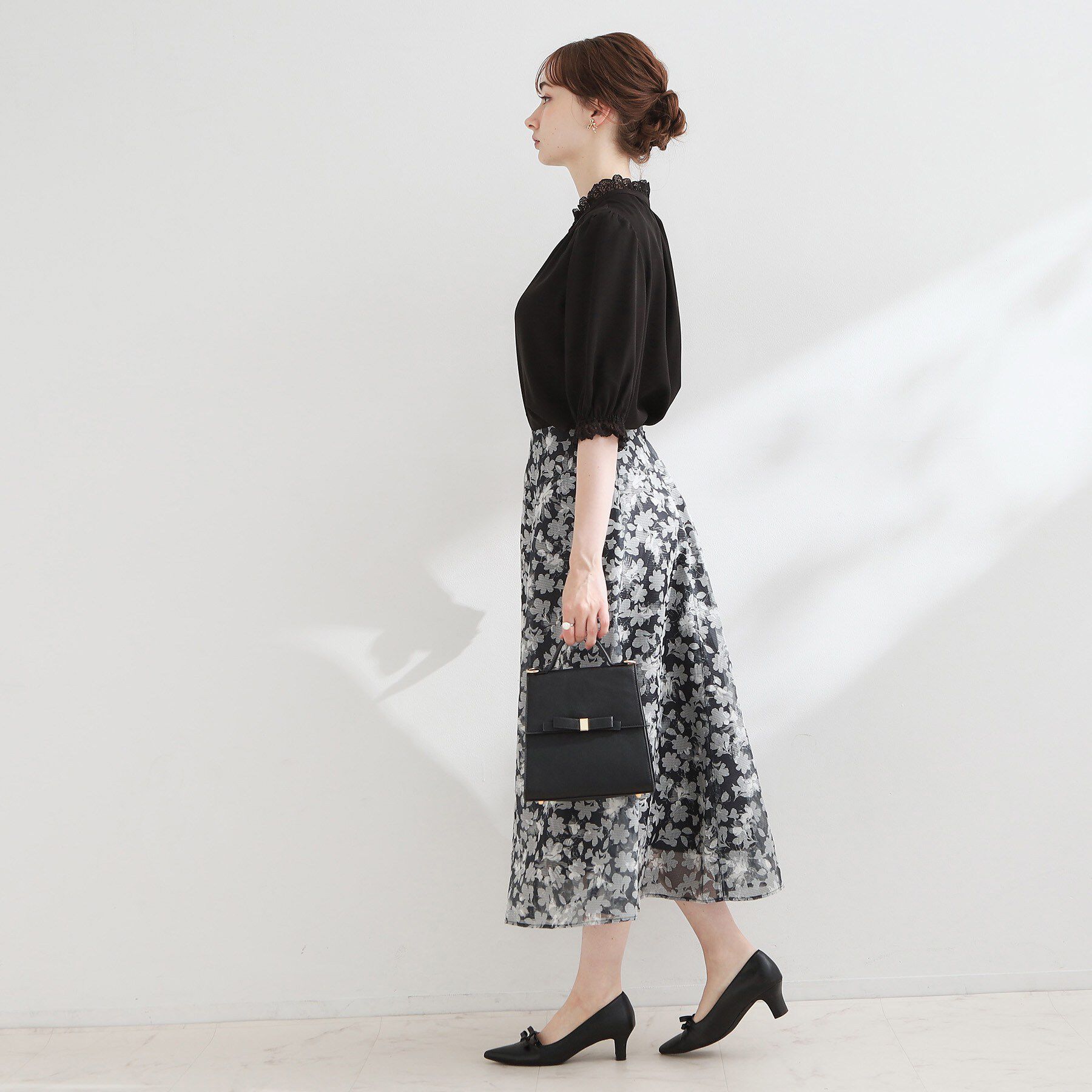 Couture broach「【大人上品・前後2WAY】エンブロレース 5分袖ブラウス【洗濯機可】」|シャツ・ブラウス|