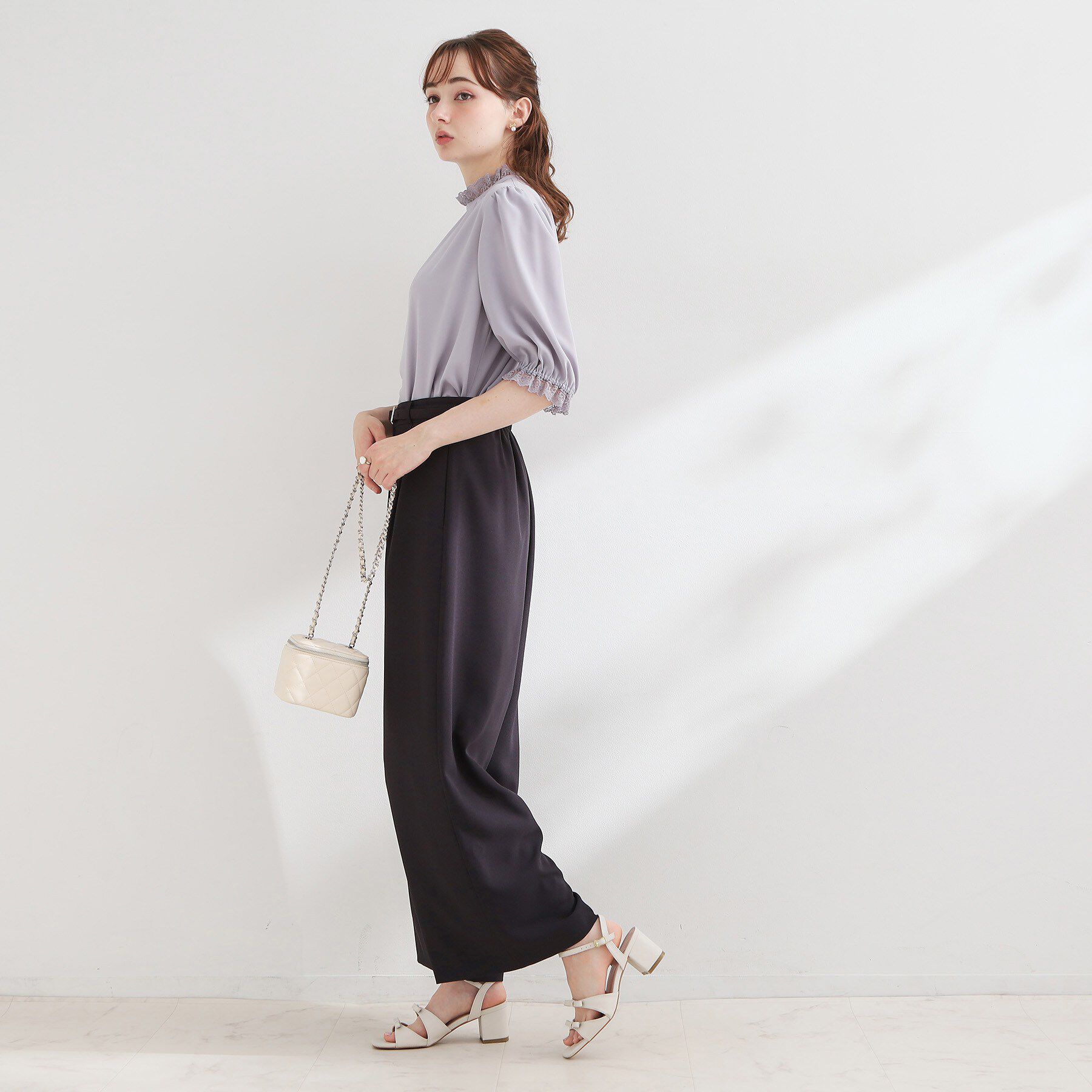 Couture broach「【大人上品・前後2WAY】エンブロレース 5分袖ブラウス【洗濯機可】」|シャツ・ブラウス|