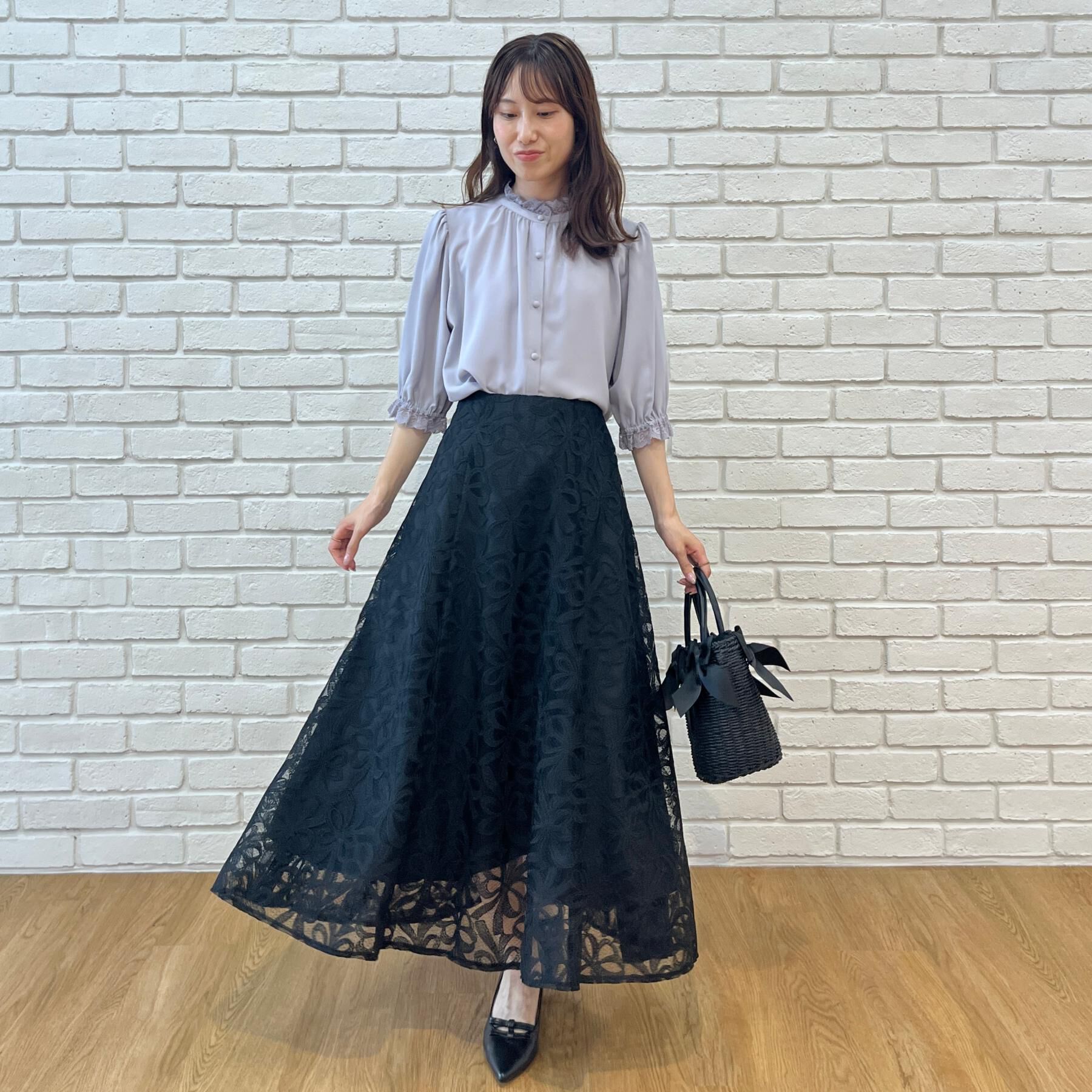 Couture broach「【大人上品・前後2WAY】エンブロレース 5分袖ブラウス【洗濯機可】」|シャツ・ブラウス|